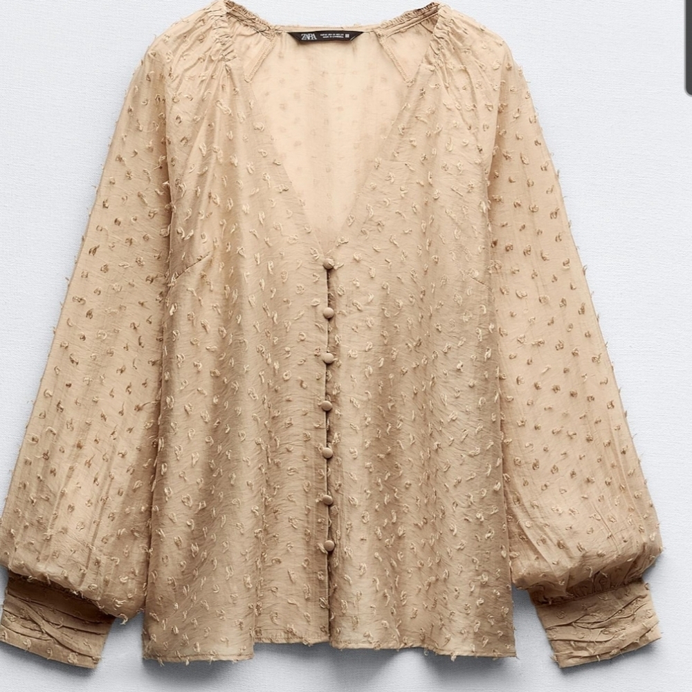 Zara tan blouse